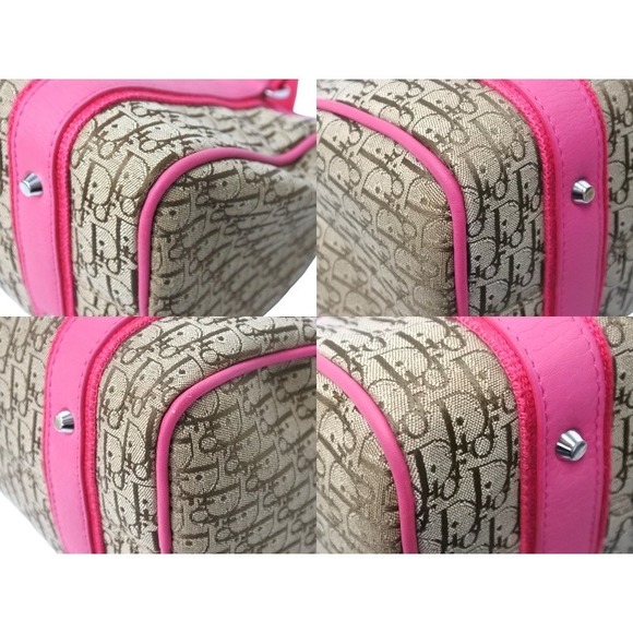Christian Dior Trotter Handbag Leather Pink Beige - Picture 8 of 10